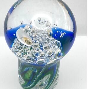 Beautiful VTG Art Glass Paperweight Heavy 3.5lbs 5.5" Tall Signature on Bottom